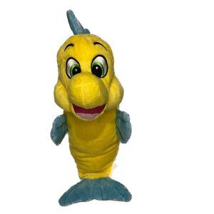 Disney Under The Sea "Flounder" The Little Mermaid Yellow Blue 16"